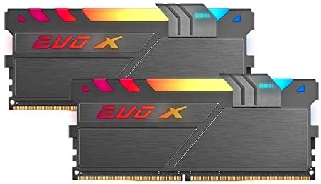 GeIL EVO X II DDR4 RAM, 16GB (8GBx2) 3200MHz 1.35V XMP2.0, Intel/AMD Compatible, Long DIMM High Speed Desktop Memory, Hardcore Immersive Gaming/Multimedia Content Creation/Quality Live Streaming