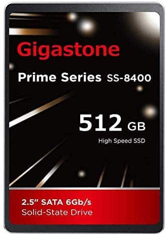Gigastone 512GB 2.5″ Internal SSD, 3D NAND Solid State Drive, SATA III 6Gb/s 2.5 inch 7mm (0.28”), Read up to 550MB/s