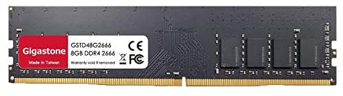 Gigastone DDR4 8GB 2666MHz PC4-21300 CL19 1.2V UDIMM 288 Pin Unbuffered Non ECC for PC Computer Desktop Memory Module Ram Upgrade Kit