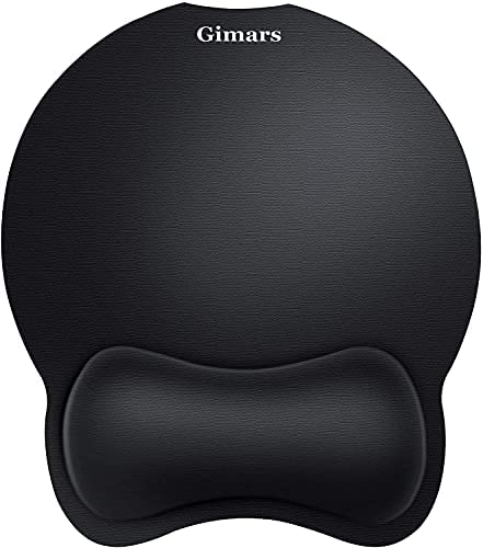 Gimars Upgrade Round Smooth Superfine Fibre Memory Foam Mouse Pad Wrist Rest Support – Ergonomic Mousepad with Nonslip Base for Laptop, Computer, Gaming, Office – Comfortable for Typing & Pain Relief