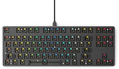 Glorious GMMK Modular Mechanical Gaming Keyboard – Barebone Edition (DIY Assembly Required) – RGB LED Backlit, Hot Swap Switches (Customizable) (Tenkeyless, Black)