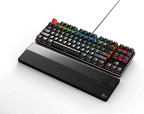 Glorious Gaming Wooden Wrist Rest (Onyx/Black) TKL + Glorious Modular Mechanical Gaming Keyboard – TKL (87 Key)
