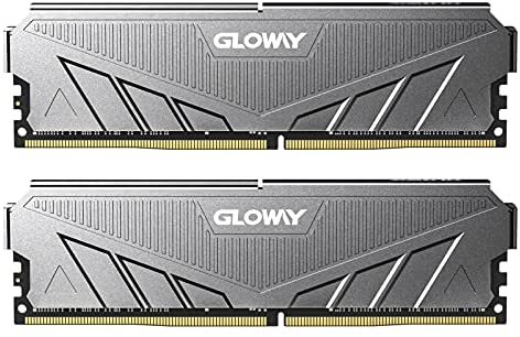 Gloway DDR4 Ram 16GB (2 x 8GB) 3200MHz(PC4-25600) CL16 1.35V 288-Pin DDR4 UDIMM Aluminum Desktop Compter Memory Kit- Grey