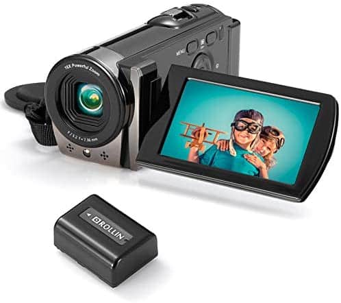HAOHUNT Video Camera Camcorder, Full HD 1080P 15FPS 24MP Digital Camera Recorder, 3.0 Inch 270 Degree Rotation LCD Screen 16X Digital Zoom Anti-Shake Vlogging Video Recorder with Battery, Black