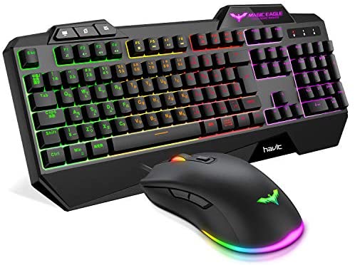 HAVIT LED Backlit Wired Gaming Keyboard and Mouse Combo (Black)