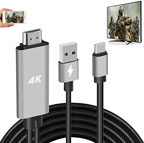 HDMI Adapter USB Type C Cable MHL 4K HD Video Digital Converter Cord for Samsung Galaxy S20 S10 S9 Note 20 LG G8 G5 Android Phone iPad Pro iMac MacBook Dell Mirroring Charging to Monitor Projector TV