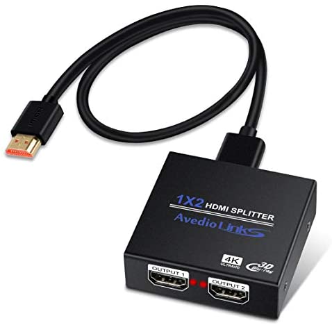 HDMI Splitter 1 in 2 Out, NEWCARE Hdmi Splitter 1×2 Supports Full HD 4K @ 30HZ & 3840×2160P & 3D for Xbox PS3 PS4 Blu-Ray Player and More(Included High Speed HDMI Cable)