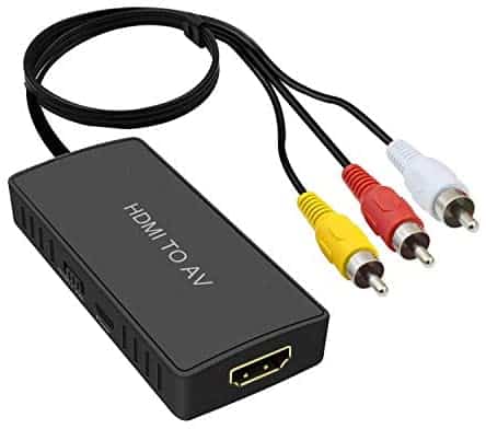 HDMI to RCA Converter for Old TV, HDMI to AV Adapter, HDMI to Composite Converter Compatible Appler TV, Roku, Chromecast, PC, Laptop, Xbox, STB, VHS, VCR, DVD, Blu-Ray Player, Android TV Box, ect.