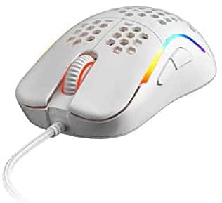 HK Gaming NAOS M Ultra Lightweight Honeycomb Shell Ambidextrous Wired RGB Gaming Mouse 12 000 cpi – 7 Buttons – 59 g (Naos-M, White)