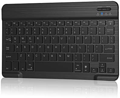 HKB1992 Universal Slim Portable Wireless Bluetooth Keyboard with Builtin Rechargeable Battery Automatic Sleep Function with Black