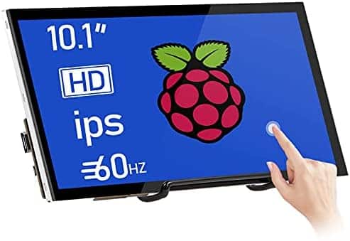 HMTECH Raspberry Pi Screen 10.1 Inch Touchscreen Monitor 1024×600 Portable HDMI Monitor 16:9 IPS Screen Display for Raspberry Pi 4/3/2/Zero/B/B+ Win10/8/7 Raspbian Ubuntu Xbox/PS4 Mac, Free-Driver