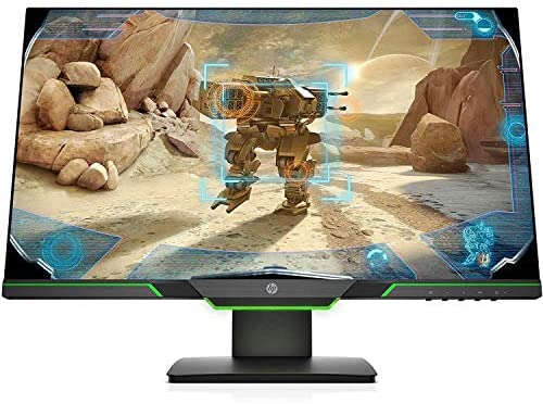 HP 25x Gaming 24.5″ Full HD Monitor, 144hz, 1ms Response, HDMI and DisplayPort inputs, 1000:1 Contrast Ratio, Gray/Green + CUE Accessories
