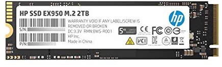 HP EX950 M.2 2TB PCIe 3.1 x4 NVMe 3D TLC NAND Internal Solid State Drive (SSD) 5MS24AA#ABC