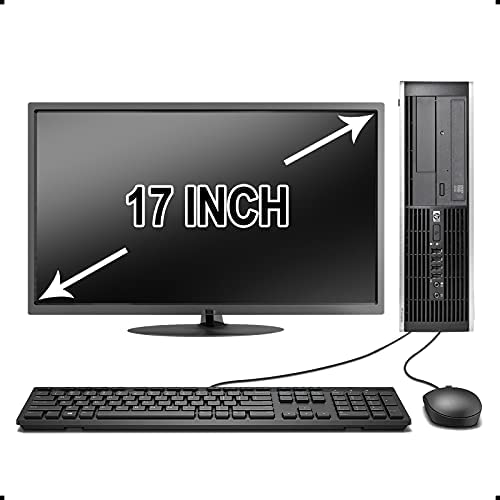 HP Elite Desktop PC, Intel Core i5 3.1 GHz, 8 GB RAM, 500 GB HDD, Keyboard/Mouse, WiFi, 17in LCD Monitor (Brands Vary), DVD-ROM, Windows 10, (Upgrades Available) (Renewed)