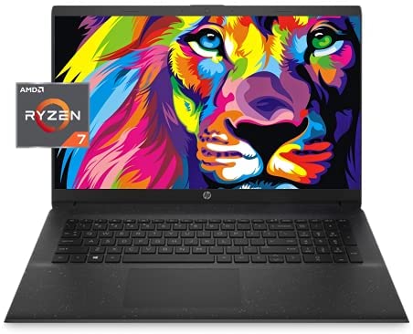 HP Newest 17 Laptop Notebook, 17.3″ FHD Anti-Glare Display, AMD Ryzen 7 5700U (> i7-1065G7), 16GB RAM, 256GB PCIe SSD, Webcam, Wi-Fi 6, Bluetooth, HDMI, Windows 10 Home, KKE Mousepad