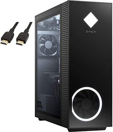 HP OMEN 2021 Newest Gaming Desktop PC |8-Core AMD Ryzen 7 5800X(Beat i7-10700F) NVIDIA GeForce RTX 3060 Ti |32GB RAM 2TB SSD+4TB HDD |USB-C RGB Light 750W PSU Windows 10 |VAATE HDMI Cable