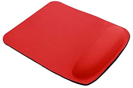 HRH Ergonomic Gaming Mouse Pad with Wrist Support Gel Rest for Laptop at Internet Cafe, Home & Office, Non-Slip Silicone Base Mouse Mat X01-red