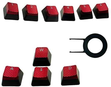 HUYUN 1set FPS Backlit Key Caps Replacement for Corsair K70RGB K70 K95 K90 K65 K63 Gaming Keyboards Cherry Key switches (Red)