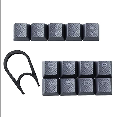 HUYUN FPS Backlit Key Caps Replacement for Corsair Cherry MX Key Switch Gaming Keyboards (Grey)