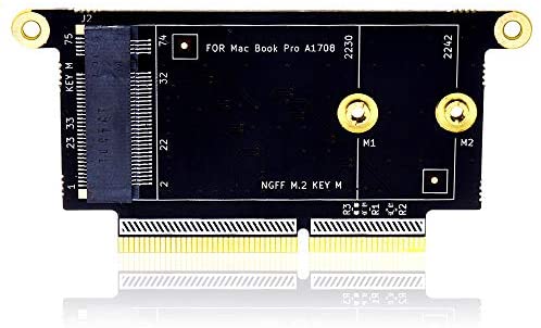 HUYUN M2 NVMe SSD NGFF Key M to A1708 SSD Slot Adapter as 656-0076B for MacBook Pro A1708 2017 2016 (M.2 NVMe to A1708 SSD Adapter)