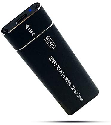 HWAYO USB 3.1 Portable NVMe SSD Enclosure Case for M.2 M Key NVMe SSD, Black