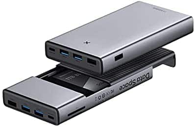 Hagibis USB-C Hub with Hard Drive Enclosure, 2-in-1 Type-C Docking Station & 2.5-inch SATA External Hard Drive Enclosure, USB A/C to USB 3.0, SD/TF Card Slots for MacBook Pro, Mac Mini, Laptop, PC
