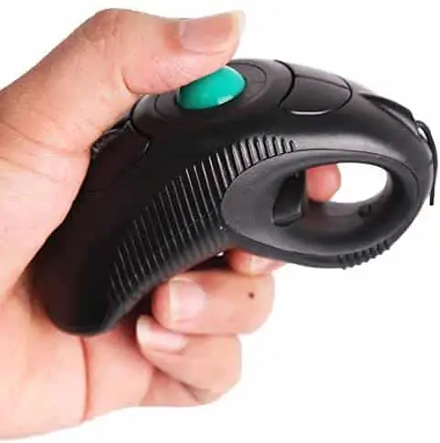 Handheld Trackball Mouse Wired Ergonomic Finger USB Mice for PC Laptop Mac Right Left Handed User (Black)