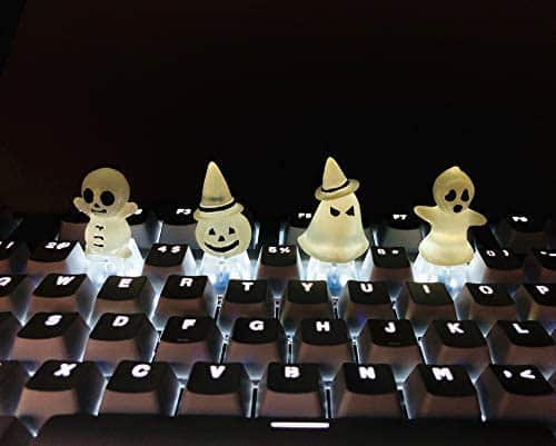 Handmade Halloween Ghosts Switch Resin Artisan Backlit Keycaps SA Profile for Cherry MX RGB Mechanical Keyboard Gaming DIY Replace (Monsters)