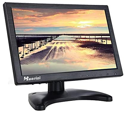 Haorizi 10 Inch IPS LED Monitor HD Display 1280×800 with HDMI VGA AV BNC USB Video Audio Inputs Work for PC CCTV Respberry Pi 3 PS2 PS3 PS4 Xbox One Xbox360 Monitor Built in Speakers