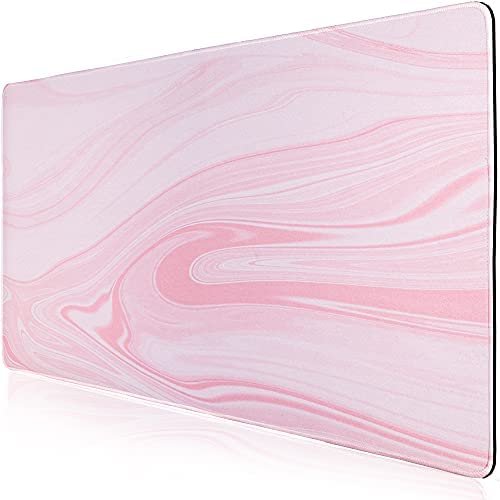 Hapinest Marble Blush Pink Large Extended Mousepad for Girls and Women | Desk Mat for Keyboard and Mouse | Laptop and Desktop Protector for Home and Office Accessories | Full XXL Gaming Mouse Pad