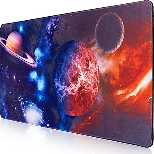 Hapinest Space Galaxy Large Extended Mouse Pad for Kids Boys and Adults | Desk Mat for Keyboard and Mouse | Laptop and Desktop Protector for Home and Office Accessories | Full XXL Gaming Mousepad