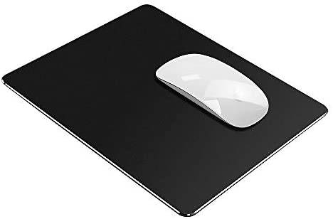 Hard Black Metal Aluminum Mouse Pad Mat Smooth Magic Ultra Thin Double Side Mouse Mat Waterproof Fast and Accurate Control for Gaming and Office(Small 9.05X7.08 Inch)