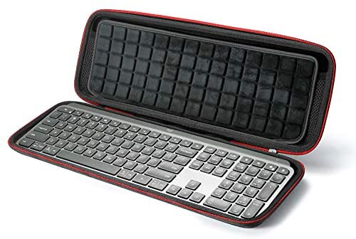 Hard Case for Logitech MX Keys Advanced Wireless Illuminated Keyboard, Carrying Storage Bag – Black(Black Lining)