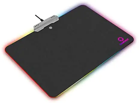Hard Gaming Mouse Pad, 10 RGB Lighting Modes – 13.7×10.3 inches – Non-Slip Rubber Base