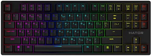Hator Rockfall EVO TKL – Wired Mechanical Gaming Keyboard, Black Tenkeyless Hot-swappable, Software Controlled RGB LED Backlit, Kailh Optical Switches Black