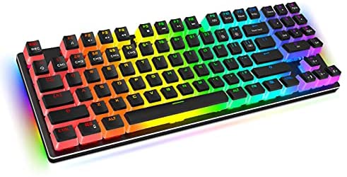 Havit Mechanical Gaming Keyboard with RGB Lighting, PBT Pudding Keycaps Tenkeyless TKL Wired Mechanical Keyboard Blue Switches for Windows PC/MAC Games
