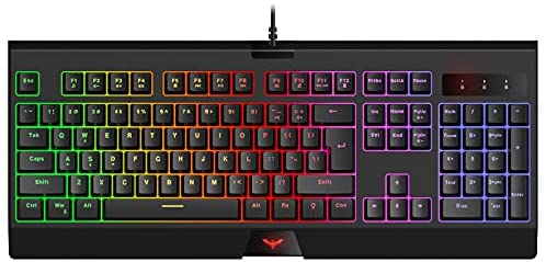 Havit Rainbow Backlit Wired Gaming Keyboard 104 Keys PC Gaming Keyboard LED USB Ergonomic Keyboard for Windows Gamers