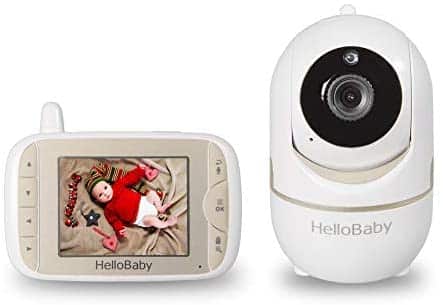 Hellobaby Wireless Baby Video Monitor with 3.2” LCD Screen, Remote Pan-Tilt-Zoom, Long Transmission Range, Night Vision,2-Way Audio,HB65 Gold Color
