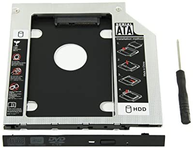 Highfine Universal 9.5mm SATA to SATA 2nd SSD HDD Hard Drive Caddy Adapter Tray Enclosures for DELL HP Lenovo ThinkPad ACER Gateway ASUS Sony Samsung MSI Laptop