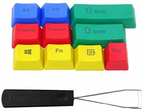 Honbay 10pcs PBT RGBY Mechanical Keyboard Keycaps with Steel Wire Key Puller