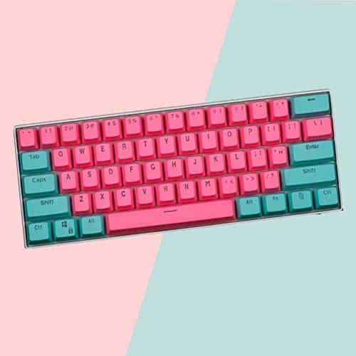 Honeypomelo 61 Keycap Set, 60% Mechanical Gaming Keyboard OEM Profile RGB PBT Keycap Set with Puller for Cherry Mx Gateron Kailh Switch Mechanical Keyboard (Only keycaps)