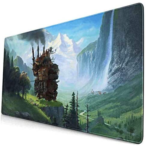 Howls Moving Castle 15.8×29.5 in Large Gaming Mouse Pad Desk Mat Long Non-Slip Rubber Stitched Edges