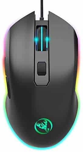 Hxsj A869 6400Dpi 6 Buttons RGB Optical USB Wired Mouse Gamer Mice Computer Mause Mouse Gaming Mouse for Pro Gamer