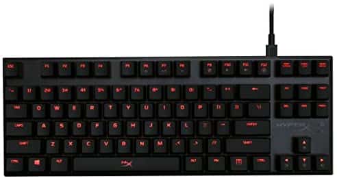 HyperX Alloy FPS Pro – Tenkeyless Mechanical Gaming Keyboard – 87-Key, Ultra-Compact Form Factor – Linear & Quiet – Cherry MX Red – Red LED Backlit (HX-KB4RD1-US/R1)
