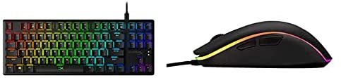 HyperX Alloy Origins Core – Tenkeyless Mechanical Gaming Keyboard & Pulsefire Surge – RGB Wired Optical Gaming Mouse, Pixart 3389 Sensor up to 16000 DPI, Ergonomic, 6 Programmable Buttons – Black