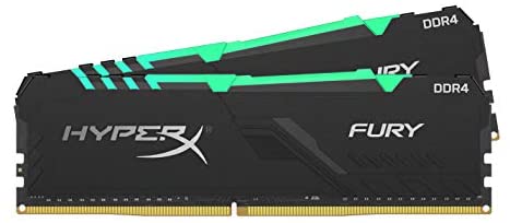 HyperX Fury RGB 16GB 3600MHz DDR4 Ram CL17 DIMM (Kit of 2) 1Rx8 RGB Desktop Memory Infared Sync Technology (HX436C17FB3AK2/16)