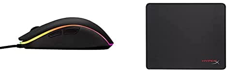 HyperX HX-MC002B Pulsefire Surge – RGB Gaming Mouse & HX-MPFS-M Fury S Pro – Gaming Mouse pad M (36cm x 30cm)
