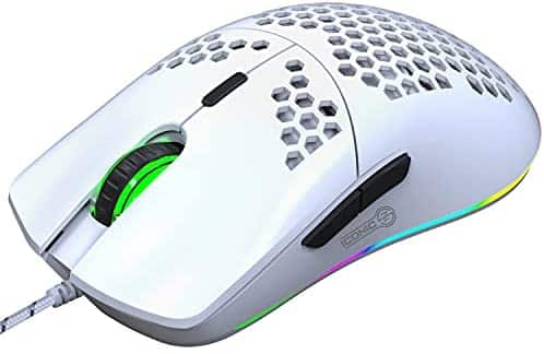 ICONIC-Pro PC Gear Honeycomb RGB Gaming Mouse – Ergonomic Design 8000 DPI Optical Sensor Gamer Mice for Laptop PC Mac -White