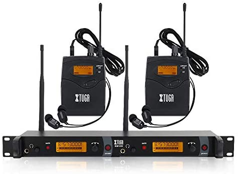 IEM1200 Wireless in Ear Monitor System 2 Channel 2/4 Bodypack Monitoring with in Earphone Wireless Type Used for Stage or Studio (2 Bodypacks)