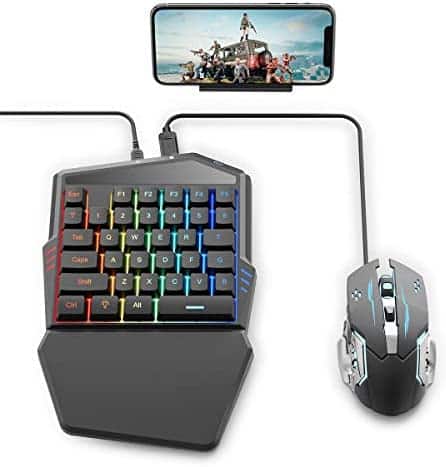IFYOO Gaming Keyboard and Mouse Combo Set for Mobile Games Controller, Compatible with Android Phone/Tablet, for PUBG Mobile/Fortnitee Mobile/Call of Duty Mobile